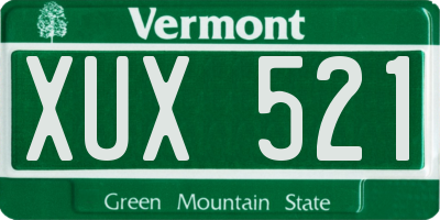 VT license plate XUX521