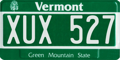 VT license plate XUX527