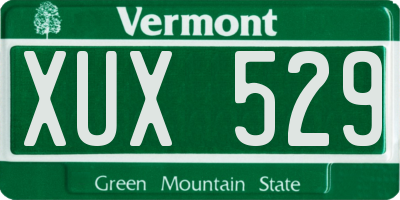 VT license plate XUX529