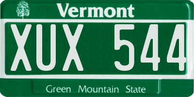 VT license plate XUX544