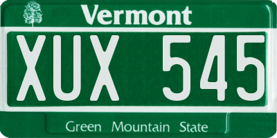 VT license plate XUX545