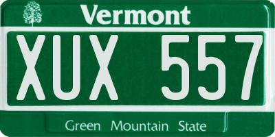 VT license plate XUX557