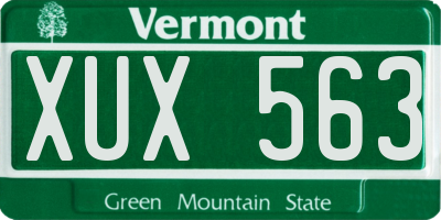 VT license plate XUX563