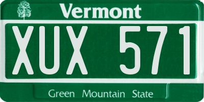VT license plate XUX571