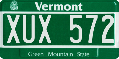 VT license plate XUX572