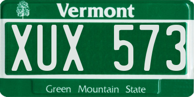 VT license plate XUX573