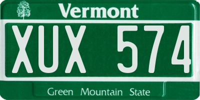 VT license plate XUX574