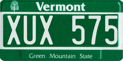 VT license plate XUX575