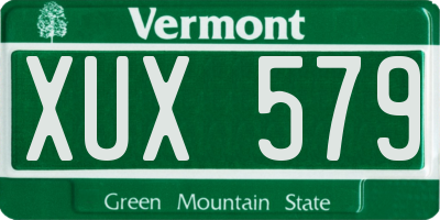 VT license plate XUX579