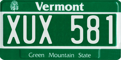 VT license plate XUX581