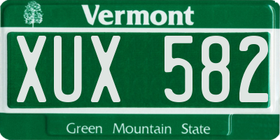 VT license plate XUX582