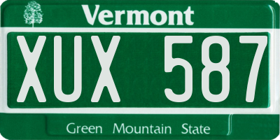 VT license plate XUX587