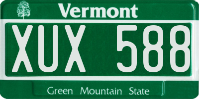 VT license plate XUX588