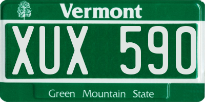 VT license plate XUX590