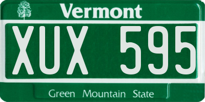VT license plate XUX595