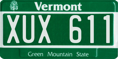 VT license plate XUX611