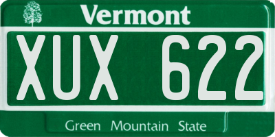 VT license plate XUX622