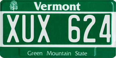 VT license plate XUX624