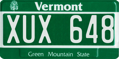 VT license plate XUX648