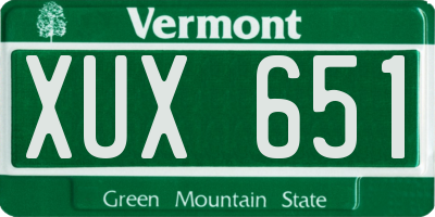 VT license plate XUX651