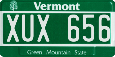 VT license plate XUX656