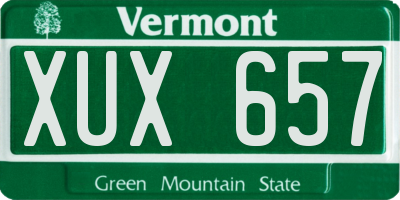 VT license plate XUX657