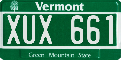 VT license plate XUX661