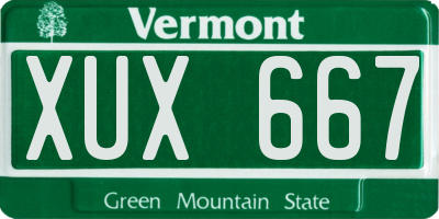 VT license plate XUX667