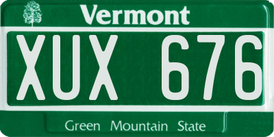 VT license plate XUX676
