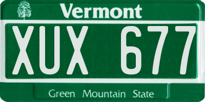 VT license plate XUX677