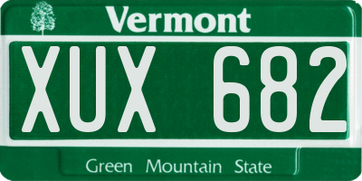 VT license plate XUX682