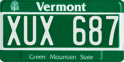 VT license plate XUX687