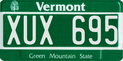 VT license plate XUX695