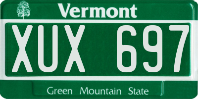 VT license plate XUX697