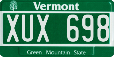 VT license plate XUX698