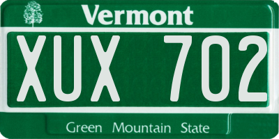 VT license plate XUX702