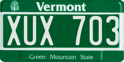 VT license plate XUX703