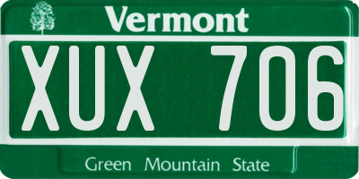 VT license plate XUX706