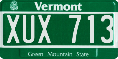 VT license plate XUX713