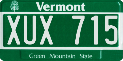 VT license plate XUX715