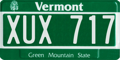 VT license plate XUX717
