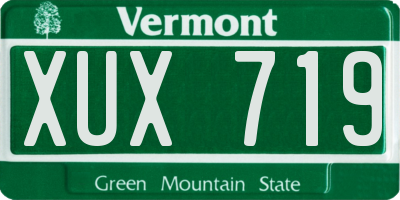 VT license plate XUX719