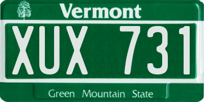 VT license plate XUX731