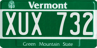 VT license plate XUX732