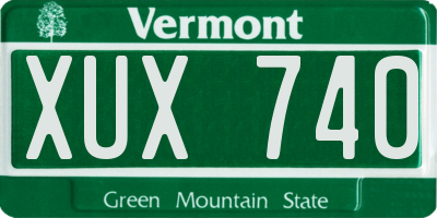 VT license plate XUX740
