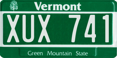 VT license plate XUX741