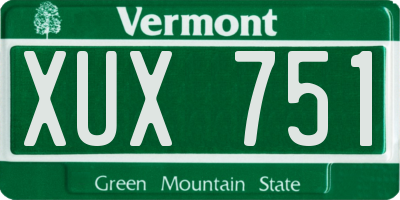 VT license plate XUX751