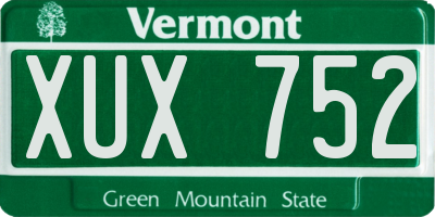VT license plate XUX752