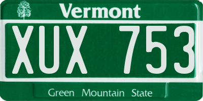 VT license plate XUX753
