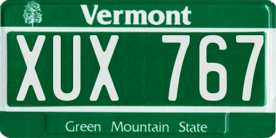 VT license plate XUX767